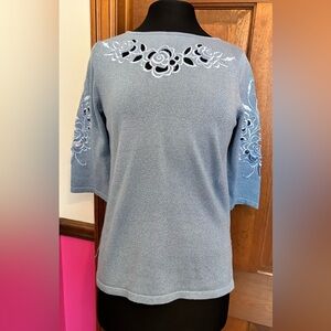 Bob Mackie Wearable Art Blue Top size XS